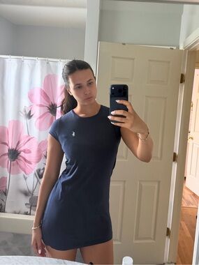 Ralph Lauren Navy Short-Sleeve Logo Tee Dress